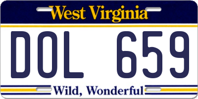 WV license plate DOL659