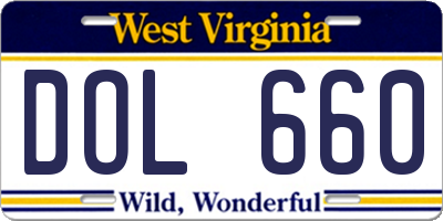 WV license plate DOL660