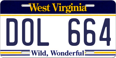 WV license plate DOL664