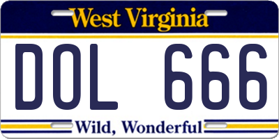 WV license plate DOL666