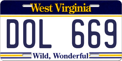 WV license plate DOL669