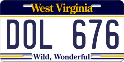 WV license plate DOL676