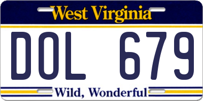 WV license plate DOL679