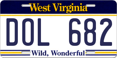WV license plate DOL682