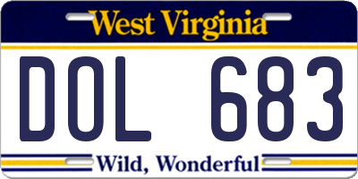 WV license plate DOL683