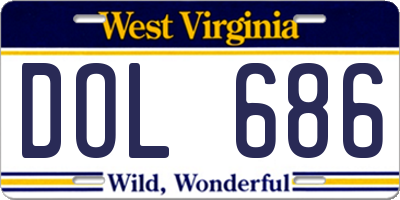 WV license plate DOL686