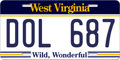 WV license plate DOL687