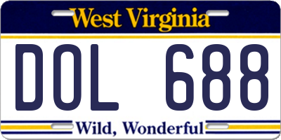 WV license plate DOL688