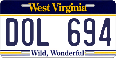 WV license plate DOL694