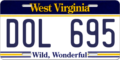WV license plate DOL695