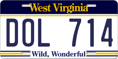 WV license plate DOL714