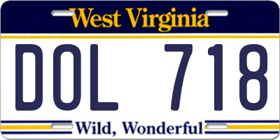 WV license plate DOL718