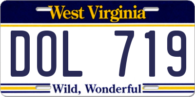 WV license plate DOL719