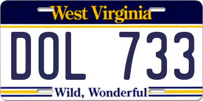 WV license plate DOL733