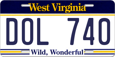 WV license plate DOL740