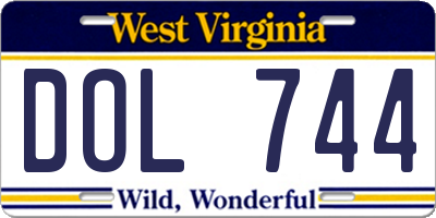 WV license plate DOL744