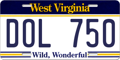 WV license plate DOL750