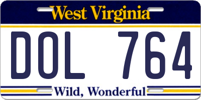 WV license plate DOL764