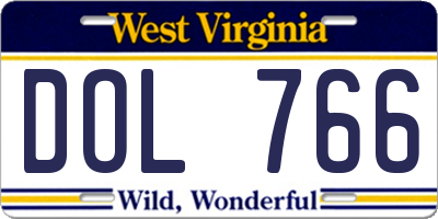 WV license plate DOL766