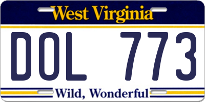 WV license plate DOL773