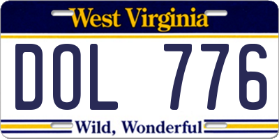 WV license plate DOL776
