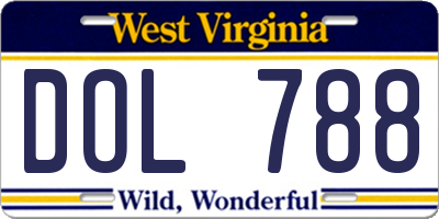 WV license plate DOL788