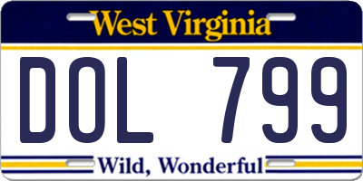 WV license plate DOL799