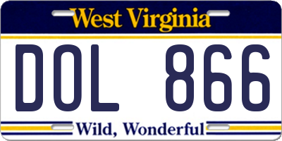 WV license plate DOL866