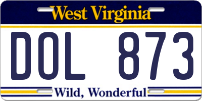 WV license plate DOL873