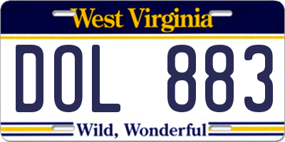 WV license plate DOL883