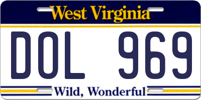 WV license plate DOL969