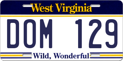 WV license plate DOM129