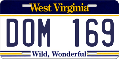 WV license plate DOM169
