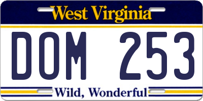WV license plate DOM253