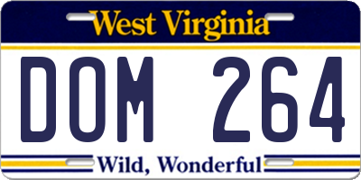 WV license plate DOM264
