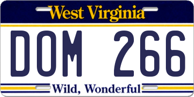 WV license plate DOM266