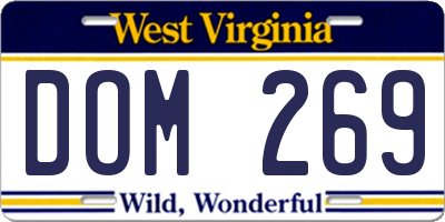 WV license plate DOM269