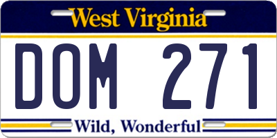 WV license plate DOM271