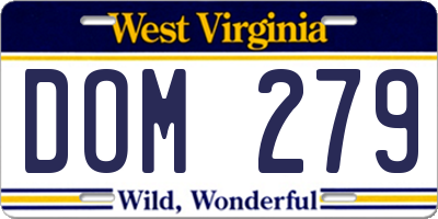 WV license plate DOM279
