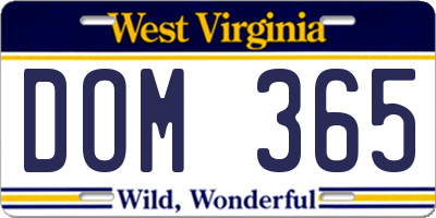 WV license plate DOM365