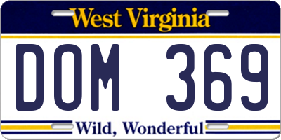 WV license plate DOM369