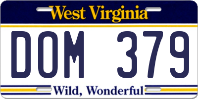 WV license plate DOM379