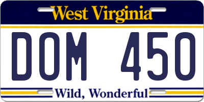 WV license plate DOM450