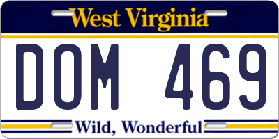 WV license plate DOM469
