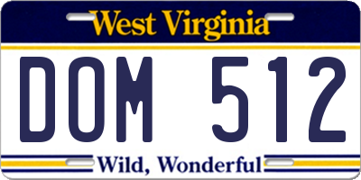 WV license plate DOM512