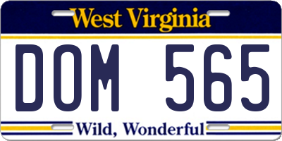 WV license plate DOM565