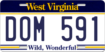 WV license plate DOM591