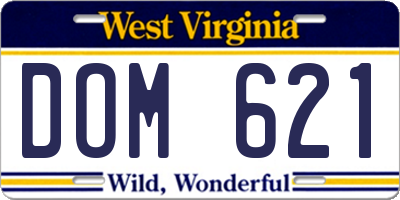 WV license plate DOM621