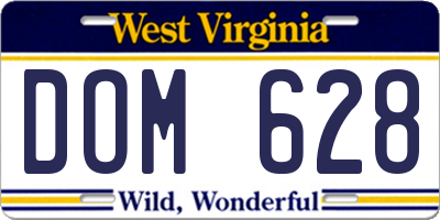 WV license plate DOM628