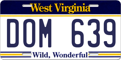 WV license plate DOM639